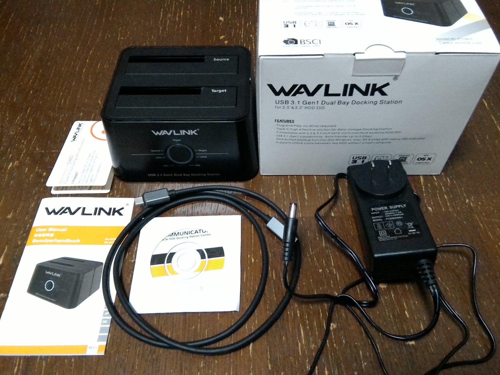 WAVLINK USB3.1タイプC デュアルベイドッキングステーション WL-ST334UCのレビュー