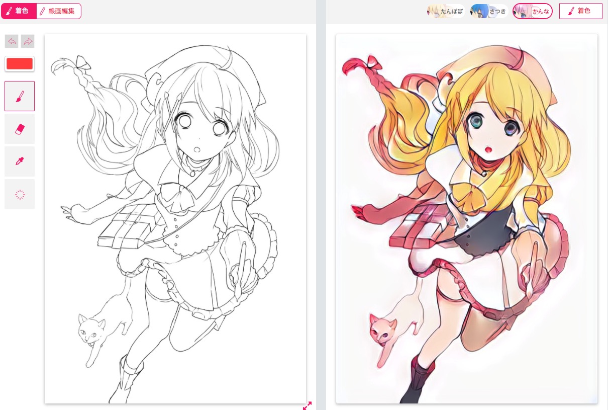 線画を自然な色合いで自動着色するAIを使ったWebサービス「PaintsChainer」はやっぱりすごい