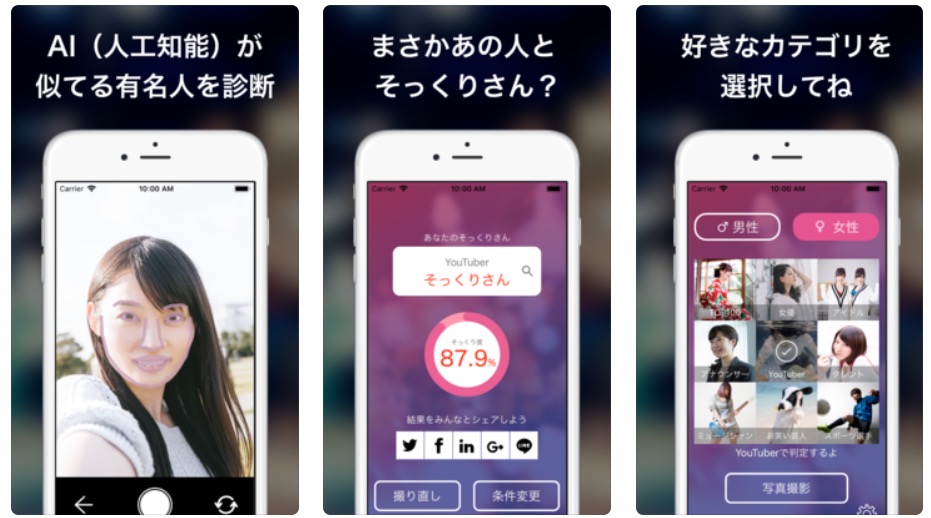 「そっくりさん」を使って人工知能に自分のそっくりな有名人を教えてもらおう